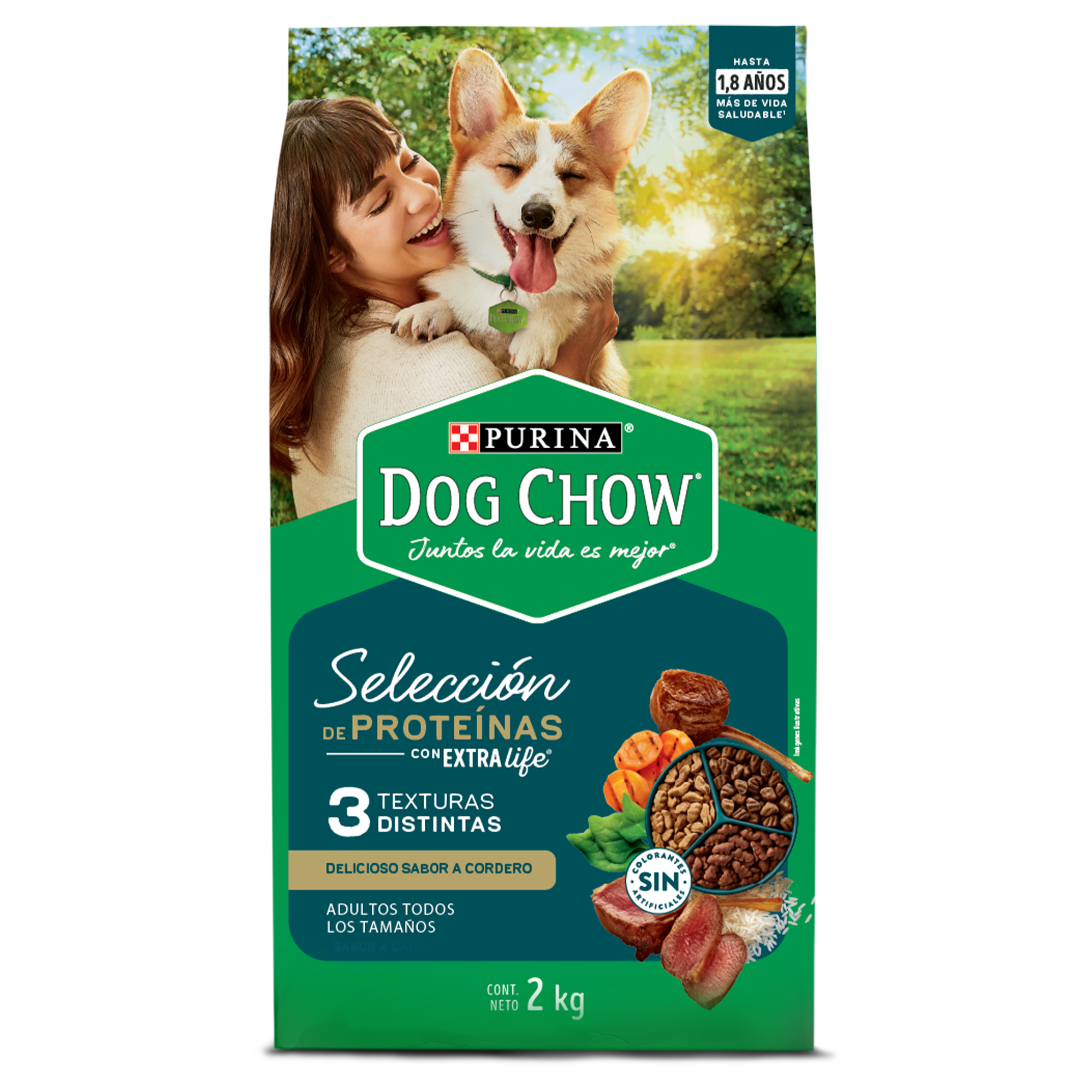 Comida para perro Dog Chow Selección de proteínas con delicioso sabor a cordero.