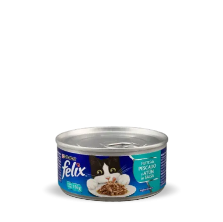 comida para gato felix trocitos filetes de pescado y atún en salsa