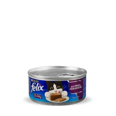 comida para gato felix paté sabor pavo y menudencias