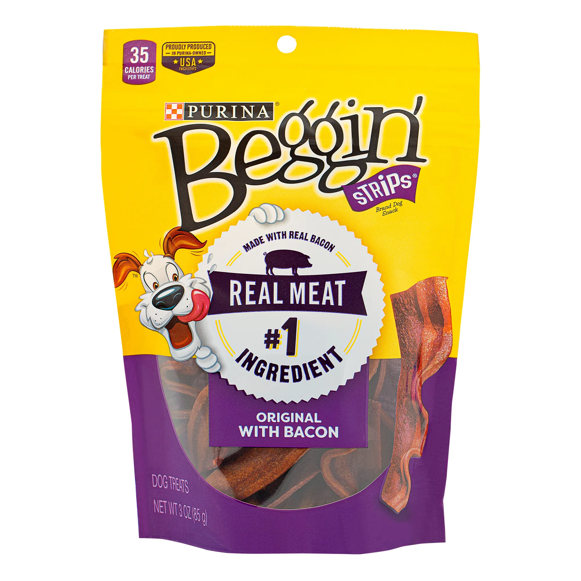 Tiras de tocineta para perros Beggin' Strips Bacon de Purina, snacks para perros con carne real