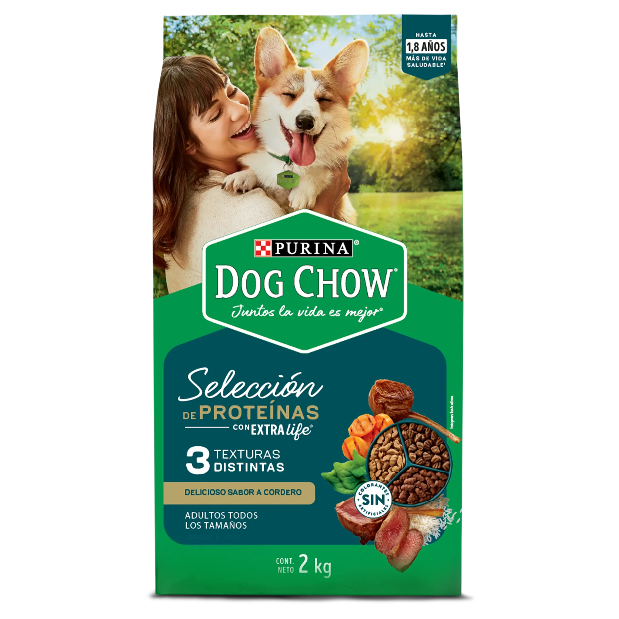 Comida para perro Dog Chow Selección de proteínas con delicioso sabor a cordero.
